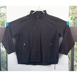 Cintas Soft Shell Jacket Mens 2XL Black Good Full Zip Workwear Utility